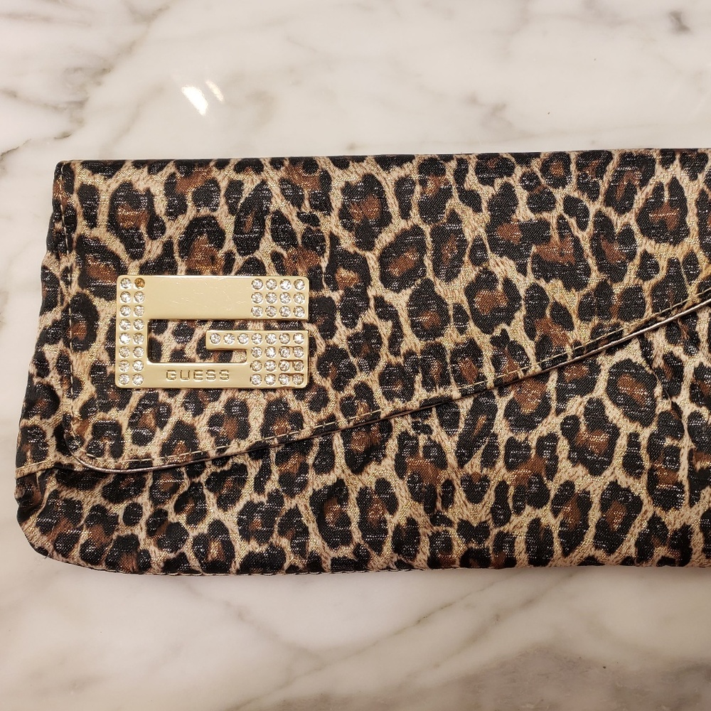GUESS Leopard Print Clutch/Purse/Handbag